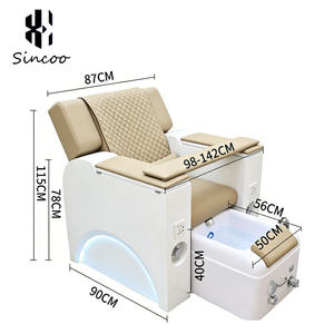 Multifunctional Modern Glass Nail Salon Electric Massage Pedicure Manicure <b>Chair</b> with USB and LED Light Spa - Product Image 5