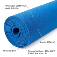 Feuille de mousse de silicone à cellules ouvertes bleue, densité 200, épaisseur 6 mm, rouleau d'éponge isolante thermique pour table à repasser et presse à chaud