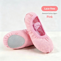Chaussons de danse professionnels en toile blanche sans lacets à semelle fendue pour enfants, idéaux pour la gymnastique et la pratique