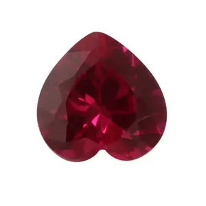 Корунд с сердечком, красивый Рубиновый Красный рассыпной драгоценный камень на заказ для изготовления ювелирных изделий, синтетический камень, Алмазный корунд