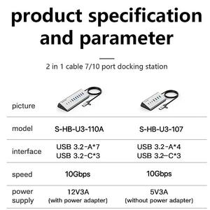 SYONG ตัวแยกพอร์ตหลายช่อง USB3.2 Type C แท่นเชื่อมต่อแบบหลายช่อง 7 ช่อง ฮับปลั๊ก ตัวขยายพอร์ต อะแดปเตอร์สำหรับพีซีและแล็ปท็อป - Product Image 6