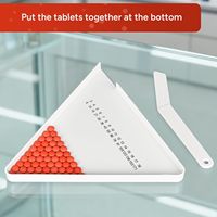 Plateau de comptage triangulaire pour pilules chimiques avec spatule, compteur de tri de comprimés portable pour la pharmacie et le laboratoire