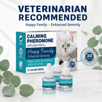 Optimum 3x30 Jours Recharges Inodores Apaisantes pour Chats Diffuseur de Phéromones 3x48ml