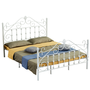 Cama de hierro de tamaño completo, cama doble individual, cama doble, <span class=keywords><strong>apartamento</strong></span> en <span class=keywords><strong>alquiler</strong></span>, habitación, <span class=keywords><strong>camas</strong></span> planas simples - Product Image 6