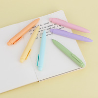 Cadeaux promotionnels GF : Stylo gel noir 0,5 mm à séchage rapide, avec capuchon en plastique, mini, mignon, portable, style macaron, à pression, corps épais