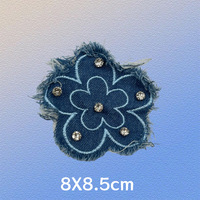 Patch en jean délavé style vintage, petite étoile brodée, applique sans adhésif pour vêtements, sacs et accessoires de chaussures