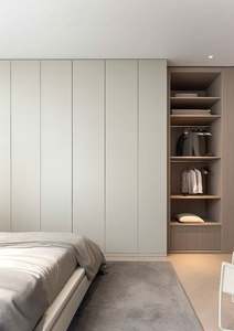 Modern Closets with Dressing Table Steel <b>Wardrobe</b> Manufacturing Dark Wooden Small Storage Luxury Cabinet Bedroom Furniture - Product Image 5