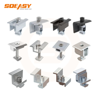 Soeasy Aluminium 6005-T5 Eloxierte Solar-Dach- und Bodenmontagestrukturen Clip PV-Panel-Endklemmen