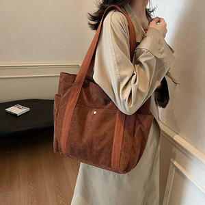 Sac à main en velours côtelé personnalisé en gros, sac à bandoulière, sac de luxe pour femmes, sacs de grande capacité avec poches - Product Image 6