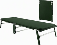 Lit de camp pliable en tissu avec cadre métallique pour le camping en plein air, OEM ODM personnalisé, ISO CE