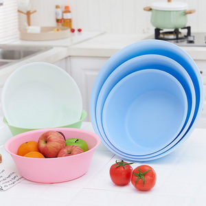 Plastic Washbasins Round Durable Thickened For Student Dormitory Laundry Use Solid Color Set - Product Image 3