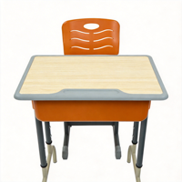 Ensemble de chaise et de bureau d'école ergonomiques en bois avec pieds renforcés, couleur personnalisée, design robuste pour une utilisation en classe, en salle de sport et à l'hôpital