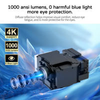 Proyector XNANO 4K Smart Android TV HS100, 5000 Lúmenes, Cine en Casa, Juegos, Películas, Control por Voz, Portátil, Teatro al Aire Libre
