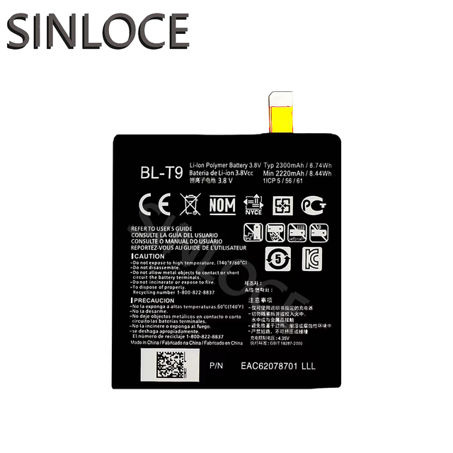 High Quality BL-T9 2300mAh Mobile Phone Battery for LG Optimus G Pro E980 Google Nexus 5 Phone Battery Manufacturer