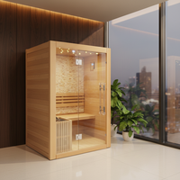 Cabine de sauna vapeur traditionnelle en bois massif pour intérieur
