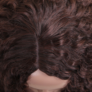 Ombre marrone nero <span class=keywords><strong>Jerry</strong></span> arricciatura onda di acqua parrucca sintetica per le donne lunghi capelli ricci del bambino con pizzo Toupee Base e HD pizzo di colore - Product Image 4