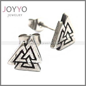 2020 Vintage <span class=keywords><strong>Viking</strong></span> En Acier Inoxydable Boucles <span class=keywords><strong>D</strong></span>'oreilles Mini Goujon Punk Boucles <span class=keywords><strong>D</strong></span>'oreilles pour hommes - Product Image 2