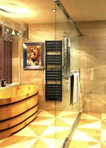 <span class=keywords><strong>Radiateur</strong></span> Électrique Plat de Luxe pour Serviettes <span class=keywords><strong>avec</strong></span> Chauffage <span class=keywords><strong>Intégré</strong></span> - Séchoir à Serviettes et Chauffage d'Appoint Économe en Énergie pour Salle de Bain - Product Image 2