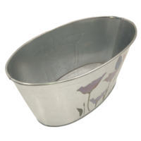 Pot Bunga Linye Tinplate Matte Planter Bucket dengan Tutup Sikat Segel, Ramah Lingkungan, Tahan Lama, Biodegradable, Ringan, Gaya Amerika