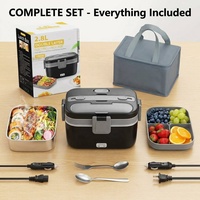 Boîte à lunch électrique en acier inoxydable 304 à double couche, chauffage rapide 100W, 2,8L, anti-fuite avec sac isotherme – Vente en gros