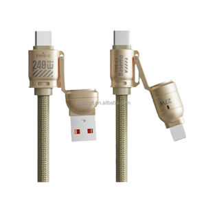 Cordón de teléfono 4 en 1, Cables de carga, collar Dacron ajustable, correa para teléfono móvil, cables USB C para <span class=keywords><strong>Samsung</strong></span> S24 iPhone 16 - Product Image 3