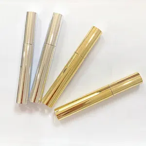 12ml Jinlan Großhandel Kunststoff Wimpern Serum leer Diamant Gold Square Tube Mascara Cap