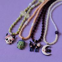 Pendentifs en céramique Halloween fantaisie, breloques Tête de mort, Fantôme, Momie, Araignée pour la création de boucles d'oreilles et colliers DIY