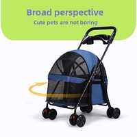 Poussette pliable légère et détachable pour chiens et chats, conception intégrée pour une utilisation transfrontalière