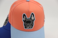 Parche bordado de alta calidad completo, sombrero de papá de 5 paneles, ala curva, gorras de béisbol deportivas no estructuradas de dos tonos, gorra con logotipo personalizado