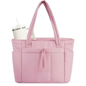 For New Stylish Womens Nylon Laptop Handbag with Zipper Travel Tote Quilted Design - Product Image 1