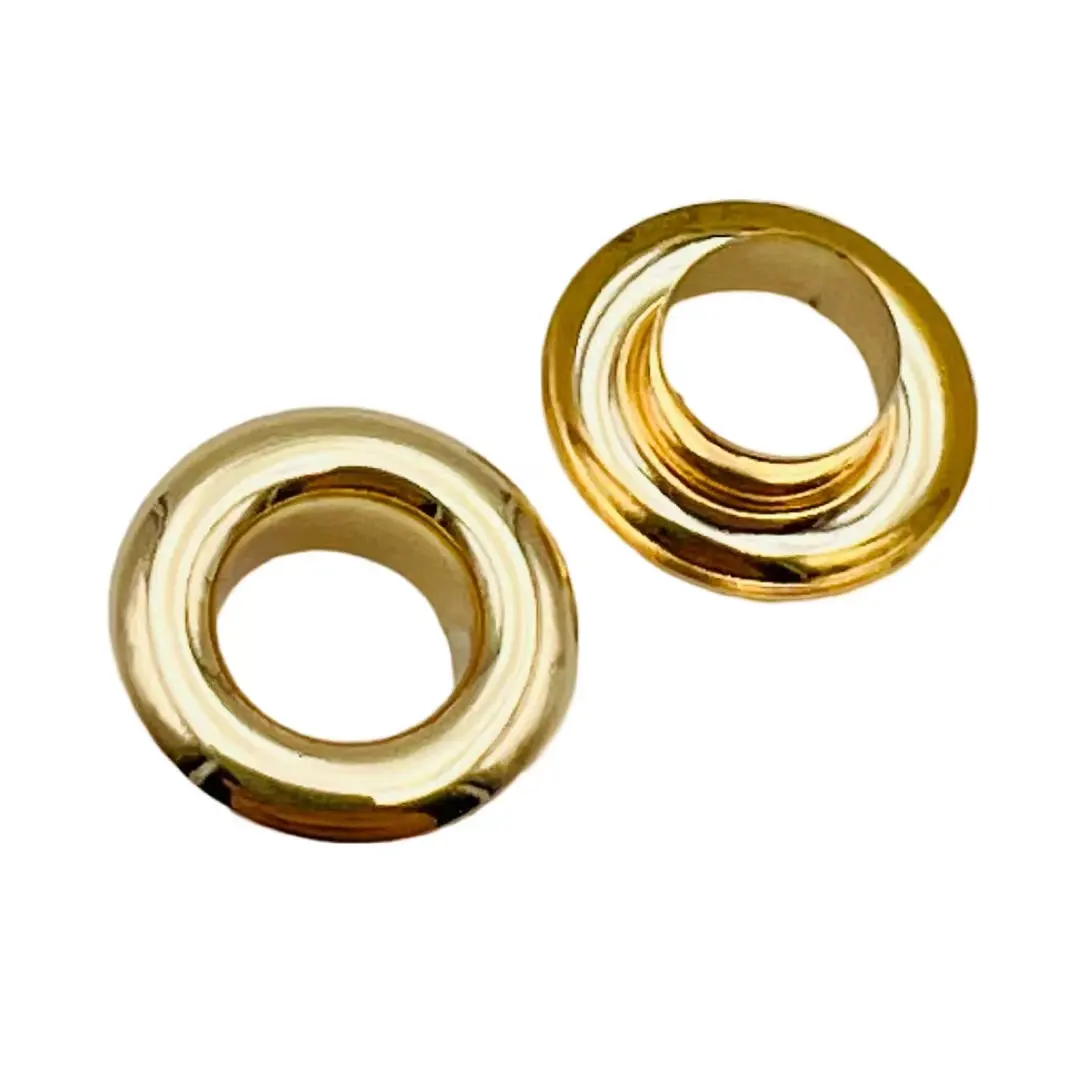 Индивидуальная цветная Латунь Медный цинковый сплав, золотые металлические люверсы для одежды, люверсы 8 мм 10 мм
