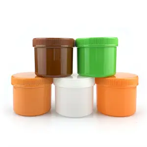 도매 설탕 스크럽 컨테이너 250ml/250g/8oz PP 플라스틱 항아리 다채로운 뚜껑 목욕 소금 용기 미용 제품 크림