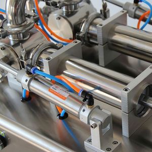 เครื่องเติมของเหลวแบบลูกสูบนิวเมติก2หัวเครื่องบรรจุของเหลวอัตโนมัติเครื่องบรรจุเครื่องดื่มสุราน้ำแร่บรรจุนม - Product Image 3