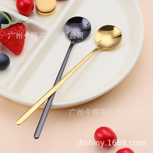 304 Stainless Steel Spoon Gold Black 13 15 17Cm <b>Mirror</b> Polished Coffee Tea Dessert Stirring Spoon - Product Image 5