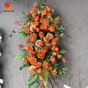 SMOOTH HOT - Camino de Mesa de Flores Artificiales Color Naranja Quemado para Decoración de Fondo de Boda - Product Image 2
