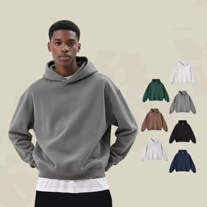 Felpa da <span class=keywords><strong>Uomo</strong></span> Oversize alla Moda in Cotone, Comoda e Morbida, Semplice Felpa con Cappuccio - Product Image 1