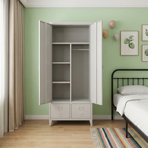 <span class=keywords><strong>Armadio</strong></span> di Lusso a 2 <span class=keywords><strong>Ante</strong></span> in Metallo, Design Moderno, Guardaroba Regolabile <span class=keywords><strong>per</strong></span> Bambini, Arredamento <span class=keywords><strong>per</strong></span> Camera da Letto - Product Image 2