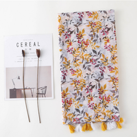 Europe et Amérique Floral Tassel Viscose Châle Épais Pashmina Foulard Bufanda Musulman Hijab