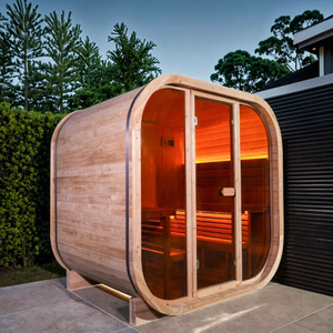 Sauna extérieur moderne en bois de sapin massif avec vapeur pour 4 personnes - Product Image 6