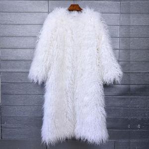 <span class=keywords><strong>Manteau</strong></span> long en fausse fourrure, couleur unie, au-dessus du genou - Product Image 3