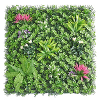Panneau mural de fond artificiel en herbe personnalisé 100*100cm, résistant aux UV, 3D, vert tropical, décoration intérieure et extérieure DIY