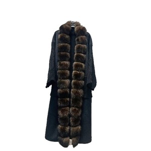 Cárdigan Largo de Lana Tejida para Mujer, Nuevo para Otoño e Invierno, con Cuello de Piel de Zorro Auténtica, Estilo Murciélago - Product Image 5