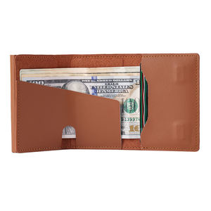 Tarjetero Delgado Antirrobo de Cuero Genuino con Cierre a Presión, Diseño Minimalista para Hombre - Product Image 3