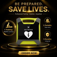 Défibrillateur AED rechargeable XFT-120G à longue autonomie, en plastique, avec télécommande, pour la formation en premiers secours et la formation en RCP
