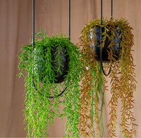 Support de plante de pot de fleur enduit de poudre de planteur suspendu de plafond de mur en métal du milieu du siècle pour la maison ou le jardin