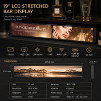 Pantalla LCD de Perfil Delgado con Barra Extensible, Pantalla Digital para Señalización con Amplio Ángulo de Visión para Supermercados, Restaurantes y Transporte