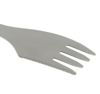GoalFit Outdoor Titanium Cuillère Fourchette Couteau 3-en-1 Set pour Camping et Cuisine Vaisselle Essentials