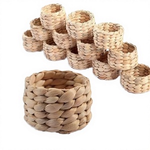 Woven <b>Bamboo</b> Modern Round Napkin Rings Eco-Friendly Party <b>Table</b> Decoration Handmade Natural Braided - Product Image 3