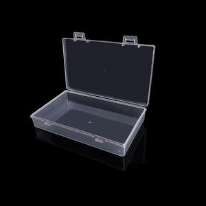 Caja de almacenamiento rectangular transparente de 15,4 cm x 9,2 cm x 3 cm para herramientas, piezas, accesorios, tarjetas, contenedor organizador de escritorio - Product Image 2