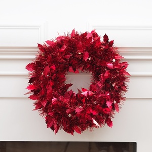 Red Christmas Wreath Handmade Garland Outdoor Front <b>Door</b> Celebration Decoration Holiday Atmosphere - Product Image 6